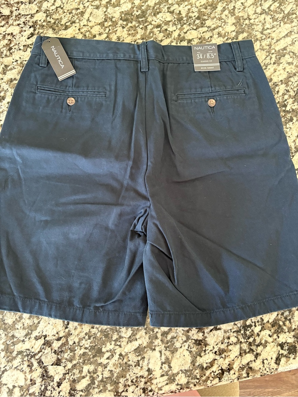 Nautica Men's Navy Solid Flat-Front Shorts
